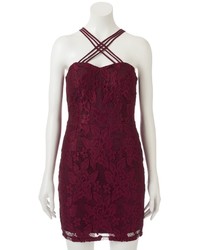 Speechless Juniors Strappy Lace Bodycon Dress