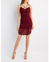 Charlotte Russe Strappy Lace Bodycon Dress