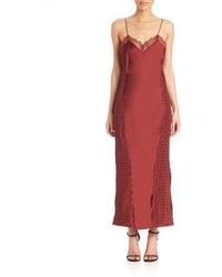 Tanya Taylor Lucille Satin Slip Dress