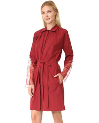 Nina Ricci Poplin Dress With Lace Sleeves