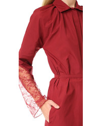 Nina Ricci Poplin Dress With Lace Sleeves
