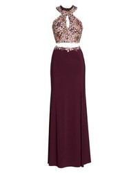 XSCAPE Embroidered Two Piece Gown