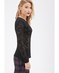 Forever 21 Contemporary Floral Lace Top