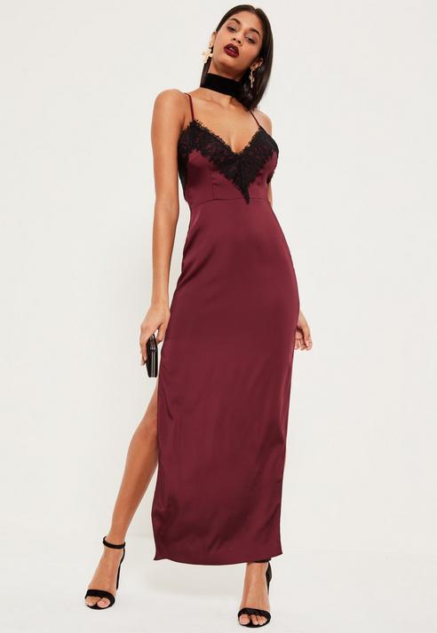 silky burgundy dress