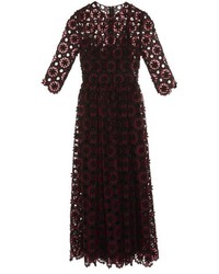 Dolce & Gabbana Embroidered Floral Lace Midi Dress