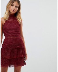 Burgundy Lace Party Dress