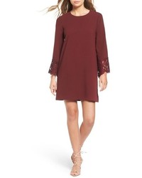 Burgundy Lace Shift Dress