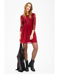 Forever 21 Lace Combo Smock Dress