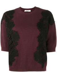 Burgundy Lace Sweater