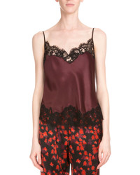 Givenchy Lace Trim Two Tone Camisole Burgundy