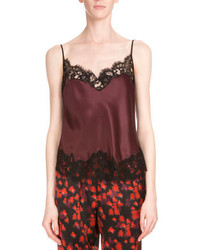 Givenchy Lace Trim Two Tone Camisole Burgundy