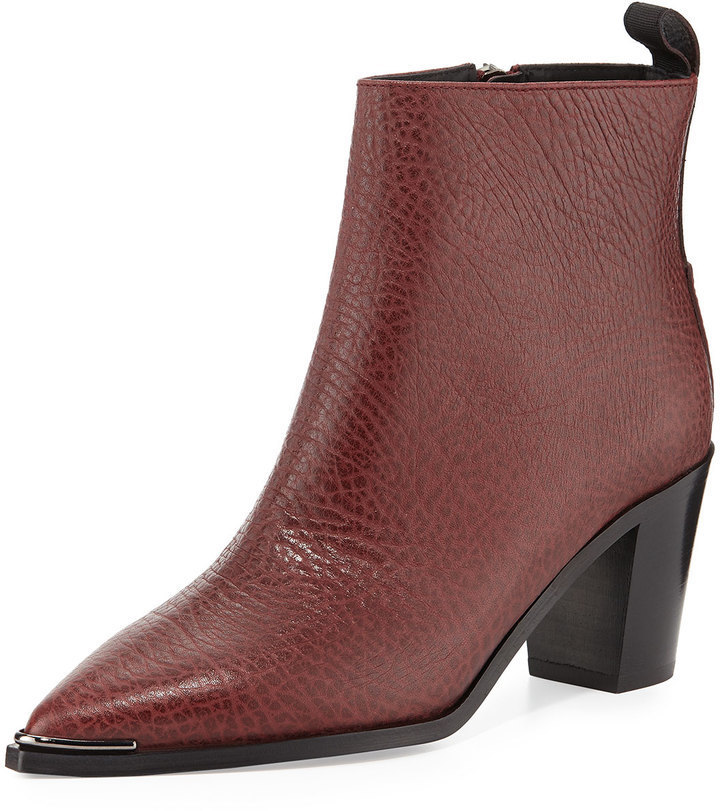 Acne Studios Acne Loma Grained Leather Point Toe Boot Burgundy, $600 | Bergdorf Goodman | Lookastic