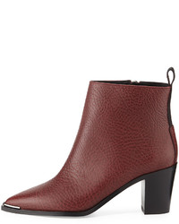Acne Studios Acne Loma Grained Leather Point Toe Ankle Boot Burgundy