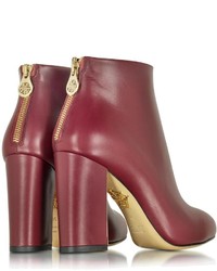 Charlotte Olympia Alba Burgundy Leather Ankle Boot