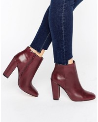 burgundy leather ankle boots uk