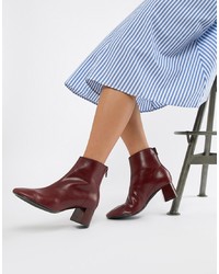 Women's Burgundy Ankle Boots by Mango 