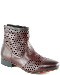 Burgundy Flora Leather Ankle Boot