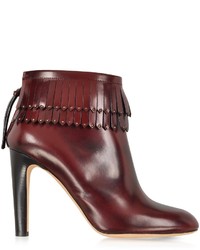 Marc Jacobs Burgundy Leather Fringed Boot