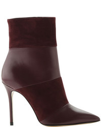 Roberto Festa Cameron Leather And Suede Stiletto Ankle Boot