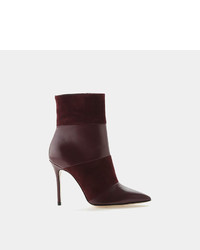 Roberto Festa Cameron Leather And Suede Stiletto Ankle Boot
