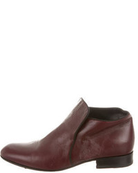 Celine Cline Leather Round Toe Ankle Boots