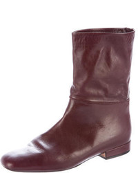 Celine Cline Leather Square Toe Ankle Boots