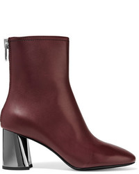 3.1 Phillip Lim Drum Leather Ankle Boots Burgundy