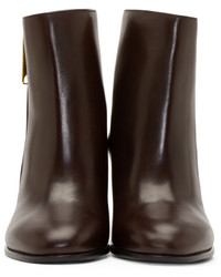 Burberry London Burgundy Leather Ankle Boots