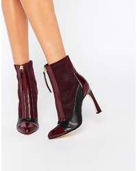 Lost Ink Avis Zip Front Heeled Ankle Boots