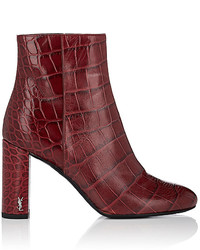 Saint Laurent Loulou Stamped Leather Ankle Boots