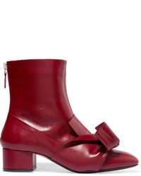 No.21 No 21 Knotted Leather Ankle Boots Burgundy