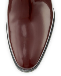 Tod's Patent Leather Pull On Boot Burgundy