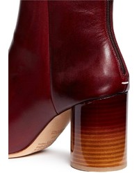 Nobrand Round Heel Burnish Leather Ankle Boots