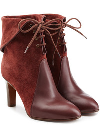 Chloé Suede And Leather Lace Up Boots