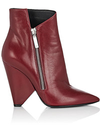 Saint Laurent Triangle Heel Leather Ankle Boots