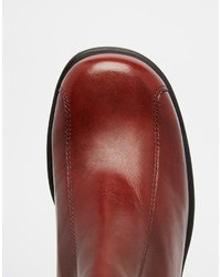 Vagabond Tyra Staked Platform Burgundy Leather Ankle Boots