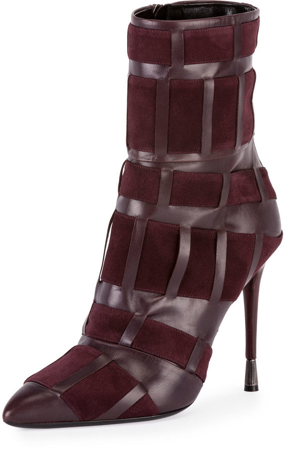 Wine leather clearance ankle boots