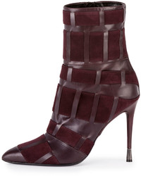Tom Ford Woven Leather 105mm Ankle Boot Wine