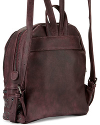 Neiman Marcus Distressed Grommet Trim Backpack Burgundy
