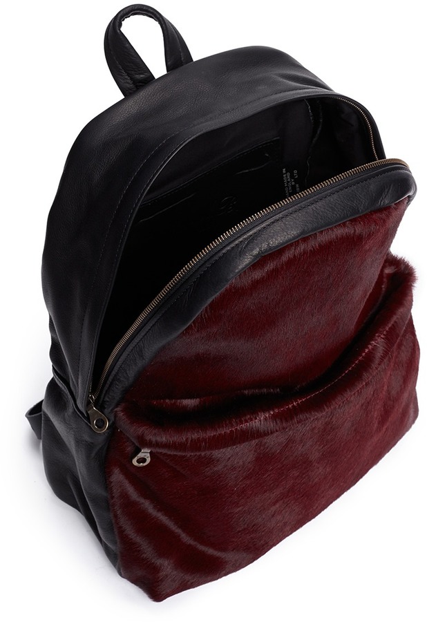 Nobrand Ep Pony Hair Leather Backpack, $710 | Lane Crawford 