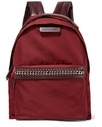 Stella McCartney Falabella Go Faux Leather Trimmed Shell Backpack Claret
