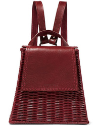 Wicker Wings Tixting Tall Rattan And Leather Backpack
