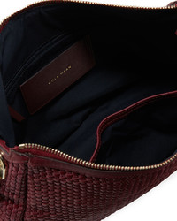 Cole Haan Benson Woven Leather Mini Hobo Bag Cabernet