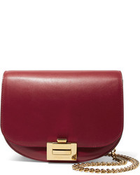 Victoria Beckham Box Chain Leather Shoulder Bag Red