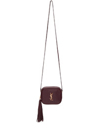 Saint Laurent Burgundy Monogram Blogger Bag