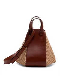 Loewe Hammock Small Leather Raffia Bag