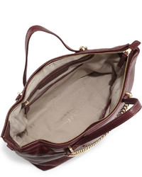 Halston Heritage Leather Satchel Bag Syrah