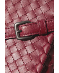 Bottega Veneta Intrecciato Leather Shoulder Bag Burgundy