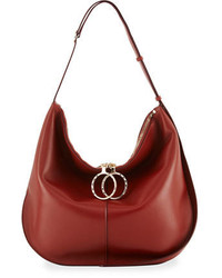 Nina Ricci Kuti Large Leather Hobo Bag Red