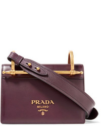 Prada Pattina Leather Shoulder Bag Merlot